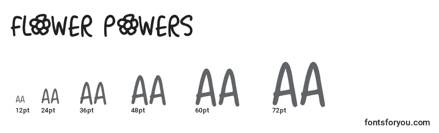 Flower Powers Font Sizes
