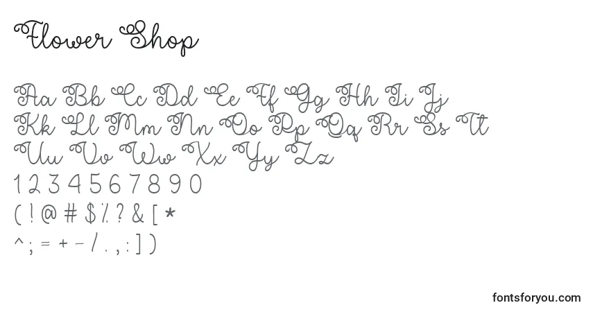 Flower Shop   Font – alphabet, numbers, special characters