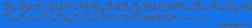 Flower Shop   Font – Brown Fonts on Blue Background