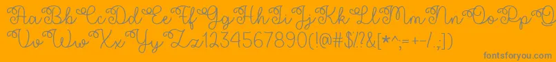 Flower Shop  -Schriftart – Graue Schriften auf orangefarbenem Hintergrund