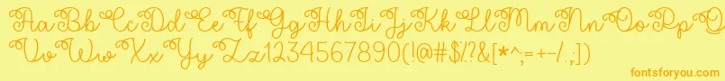 Flower Shop   Font – Orange Fonts on Yellow Background