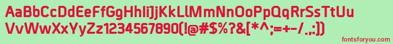 BordaExtrabold-Schriftart – Rote Schriften auf grünem Hintergrund
