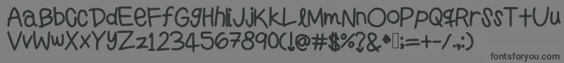Preppygirlshandwriting-Schriftart – Schwarze Schriften auf grauem Hintergrund