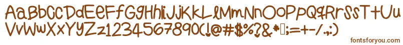 Шрифт Preppygirlshandwriting – коричневые шрифты на белом фоне