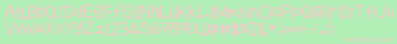 Preppygirlshandwriting Font – Pink Fonts on Green Background