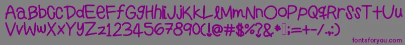 Шрифт Preppygirlshandwriting – фиолетовые шрифты на сером фоне