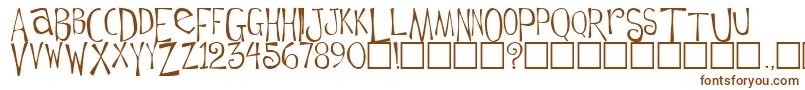 Flowerchild Plain-fontti – ruskeat fontit valkoisella taustalla