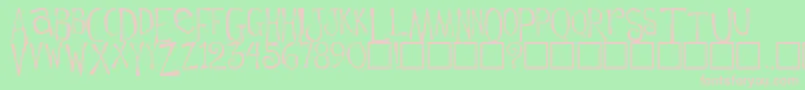 Flowerchild Plain-fontti – vaaleanpunaiset fontit vihreällä taustalla