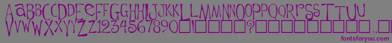 フォントFlowerchild Plain – 紫色のフォント、灰色の背景