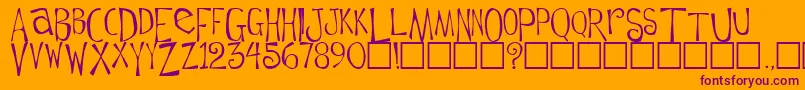 Flowerchild Plain Font – Purple Fonts on Orange Background