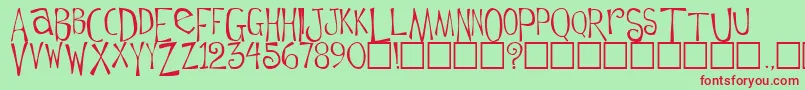 Flowerchild Plain Font – Red Fonts on Green Background