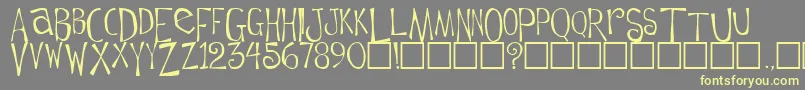 フォントFlowerchild Plain – 黄色のフォント、灰色の背景