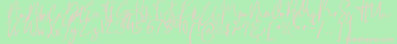 FlowerForRosallineFreeVersion Regular Font – Pink Fonts on Green Background