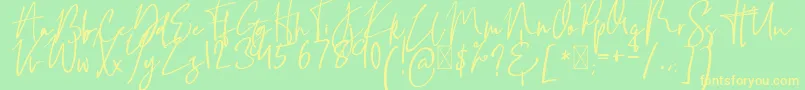 FlowerForRosallineFreeVersion Regular Font – Yellow Fonts on Green Background