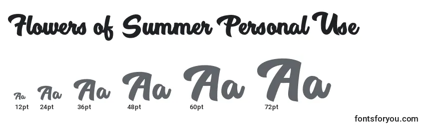Flowers of Summer Personal Use Font Sizes
