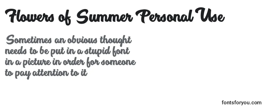 Flowers of Summer Personal Use Font