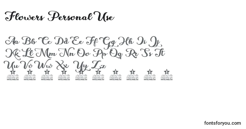 Шрифт Flowers Personal Use – алфавит, цифры, специальные символы