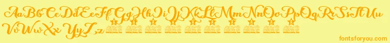 Flowers Personal Use Font – Orange Fonts on Yellow Background