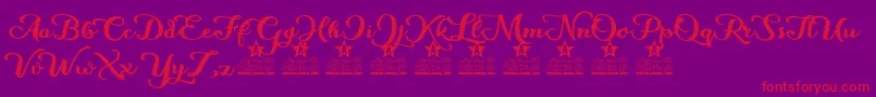 Flowers Personal Use Font – Red Fonts on Purple Background