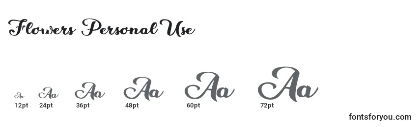 Flowers Personal Use Font Sizes