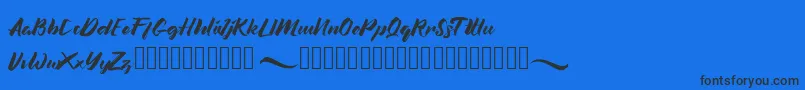 Flowers Font – Black Fonts on Blue Background