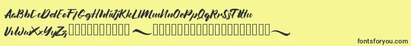 Flowers Font – Black Fonts on Yellow Background