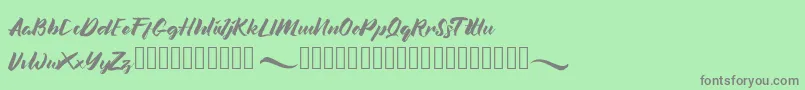 Flowers Font – Gray Fonts on Green Background