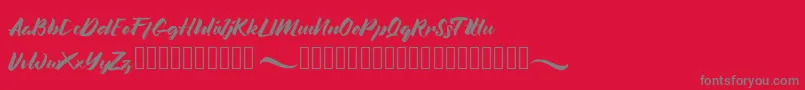 Flowers Font – Gray Fonts on Red Background