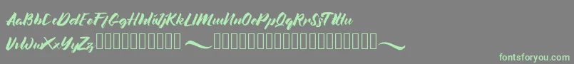 Flowers Font – Green Fonts on Gray Background