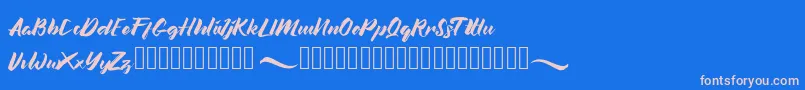 Flowers Font – Pink Fonts on Blue Background