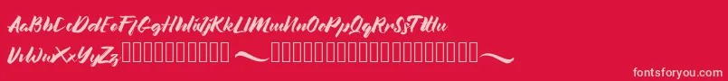 Flowers Font – Pink Fonts on Red Background