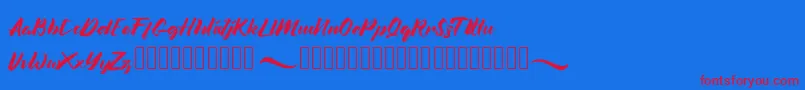 Flowers Font – Red Fonts on Blue Background