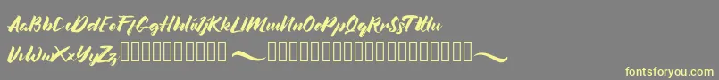 Flowers Font – Yellow Fonts on Gray Background