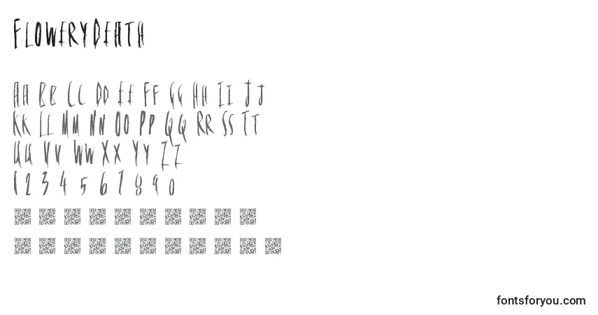 FloweryDeathフォント–アルファベット、数字、特殊文字