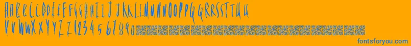FloweryDeath Font – Blue Fonts on Orange Background