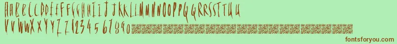 More about FloweryDeath Font FloweryDeath Font – Brown Fonts on Green Background