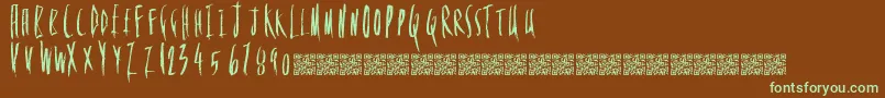 FloweryDeath Font – Green Fonts on Brown Background