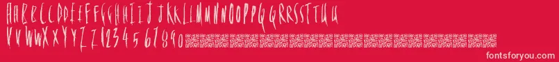 Шрифт FloweryDeath – розовые шрифты на красном фоне