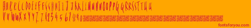 FloweryDeath Font – Red Fonts on Orange Background