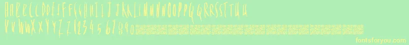 FloweryDeath Font – Yellow Fonts on Green Background