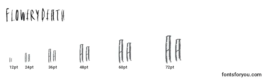 Tamanhos de fonte FloweryDeath