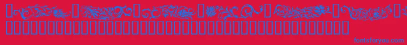 フォントFLOWO    – 赤い背景に青い文字