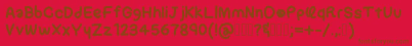 Flubber-fontti – ruskeat fontit punaisella taustalla