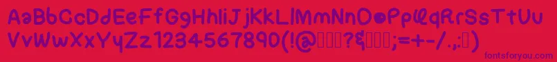 Flubber Font – Purple Fonts on Red Background