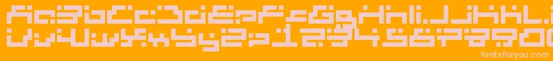 fluctuate prediction-fontti – vaaleanpunaiset fontit oranssilla taustalla