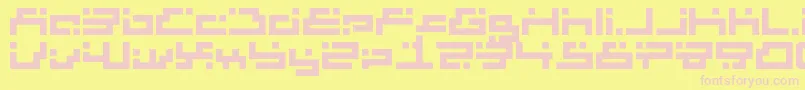 fluctuate prediction-fontti – vaaleanpunaiset fontit keltaisella taustalla