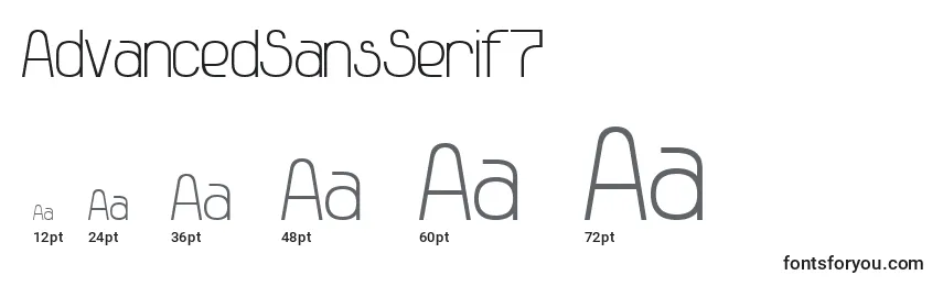 Размеры шрифта AdvancedSansSerif7