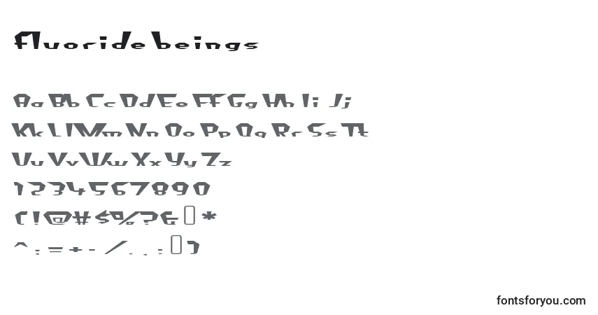 A fonte Fluoride beings – alfabeto, números, caracteres especiais