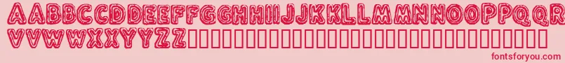 FLUXC   -Schriftart – Rote Schriften auf rosa Hintergrund