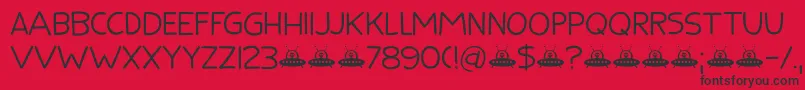 Flying Saucer DEMO Font – Black Fonts on Red Background